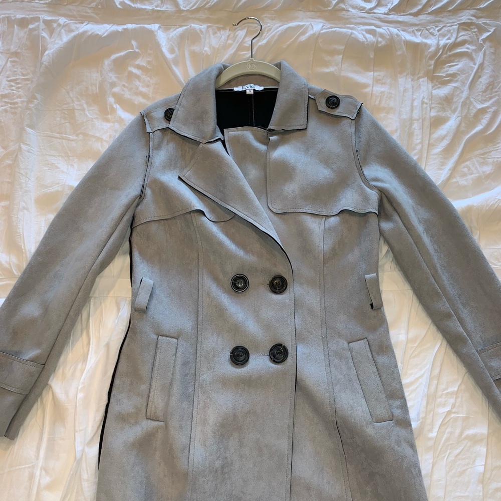 Grey suede coat